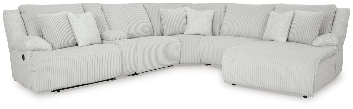 Top Tier 6-Piece Reclining Sectional with Chaise Velvet