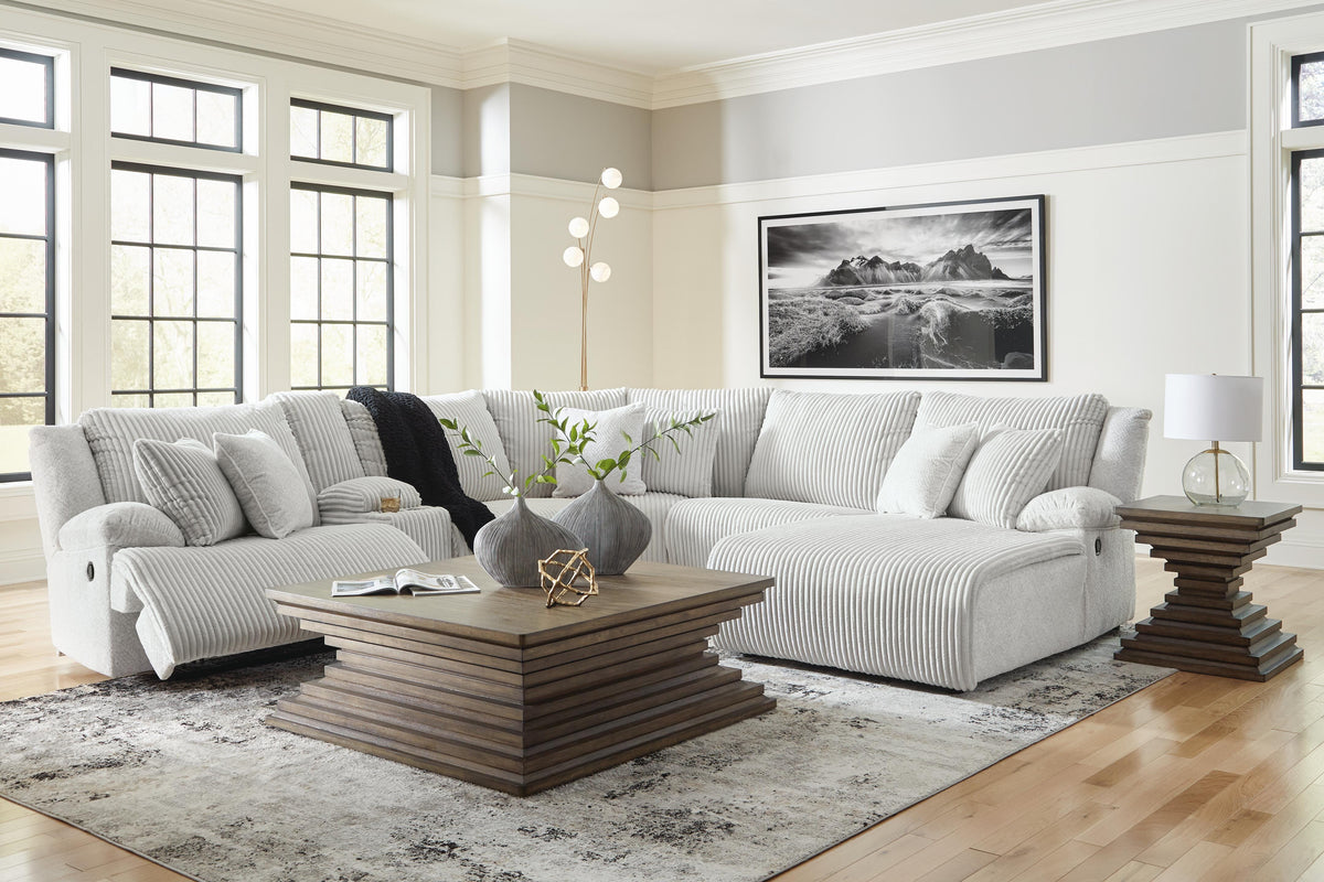 Top Tier 6-Piece Reclining Sectional with Chaise Velvet