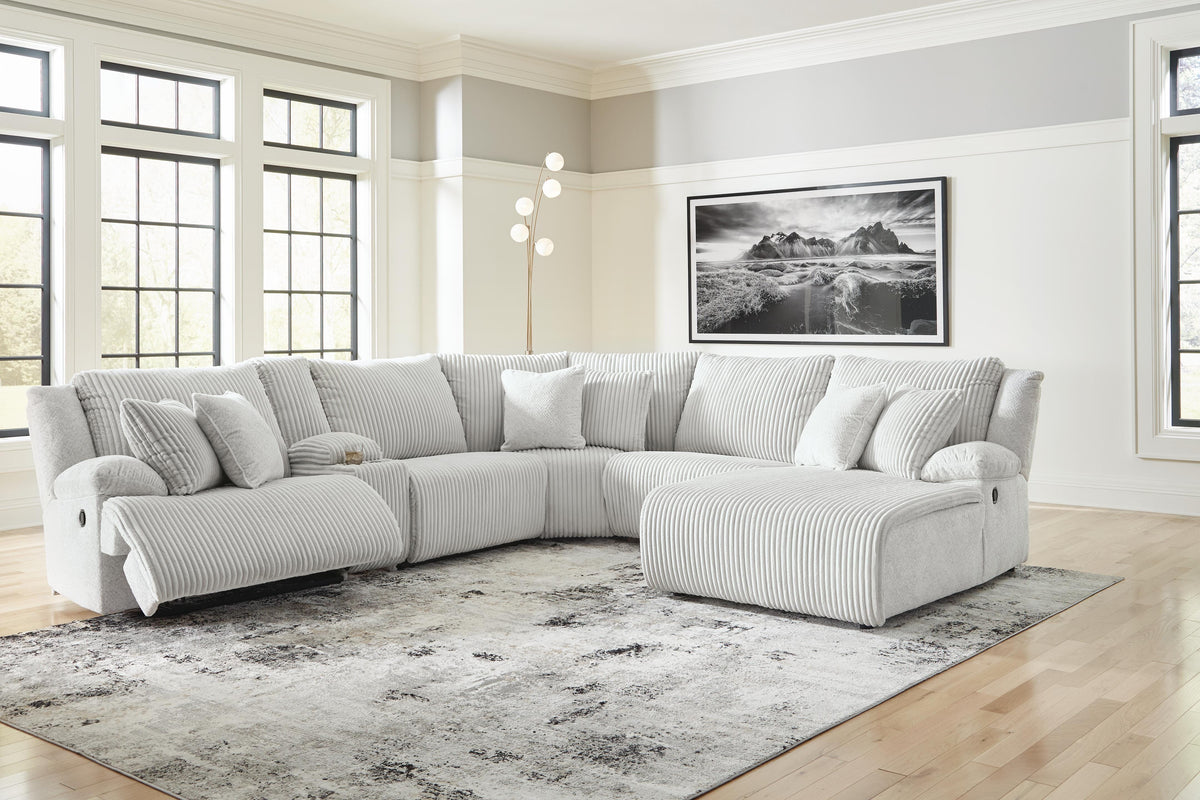 Top Tier 6-Piece Reclining Sectional with Chaise Velvet