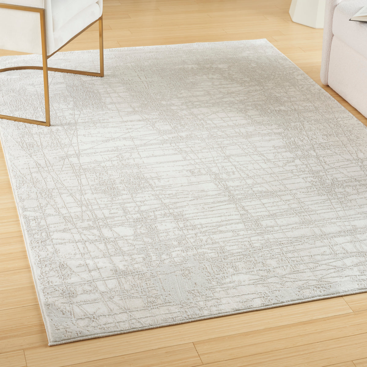 Home Texture HMT02 Ivory Grey Rug - room scene