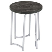 Barcelo Round Faux Marble Top Metal Side Table Grey
