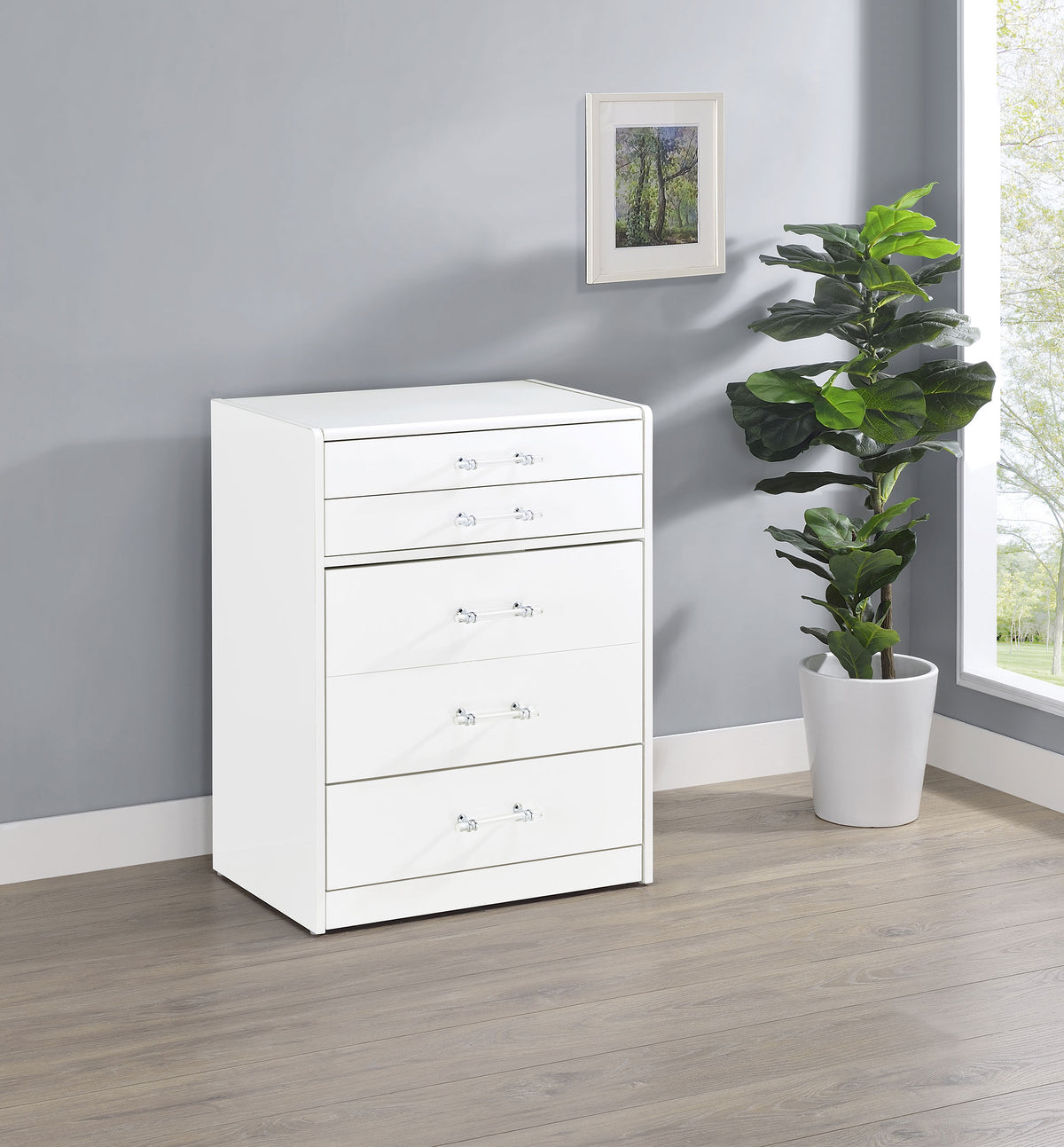 Danbury 3-drawer Makeup Vanity & Stool Set High Gloss - White High Gloss
