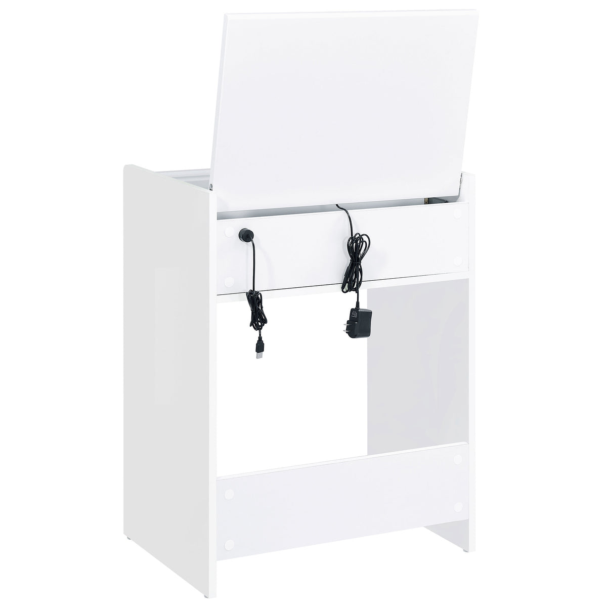 Danbury 3-drawer Makeup Vanity & Stool Set High Gloss - White High Gloss