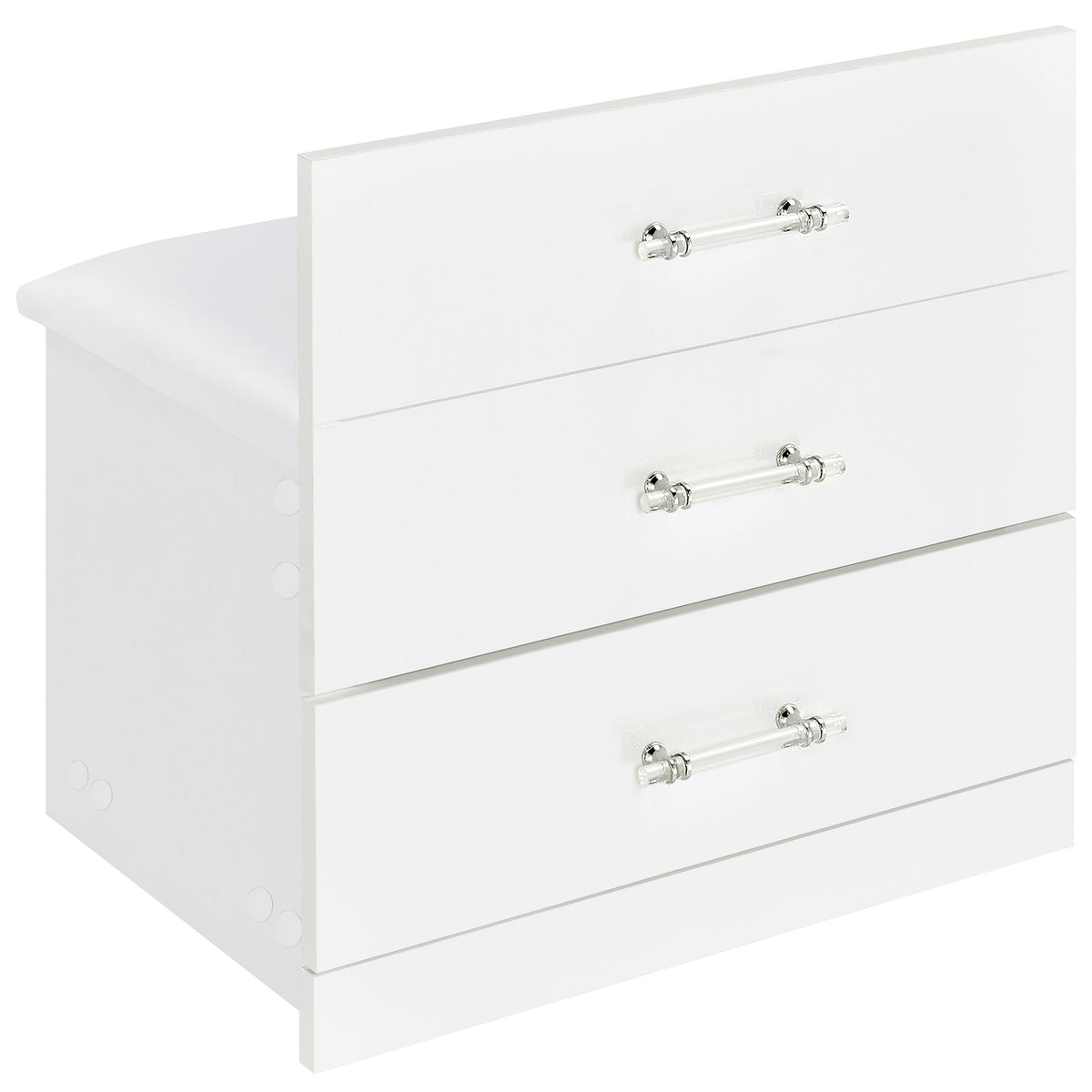 Danbury 3-drawer Makeup Vanity & Stool Set High Gloss - White High Gloss