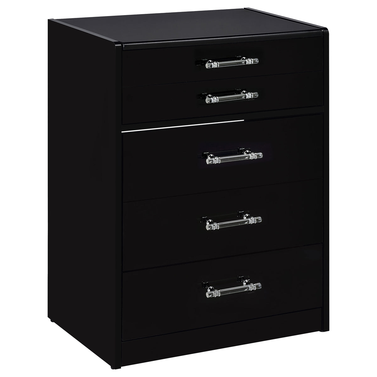 Danbury 3-drawer Makeup Vanity & Stool Set High Gloss - Black High Gloss