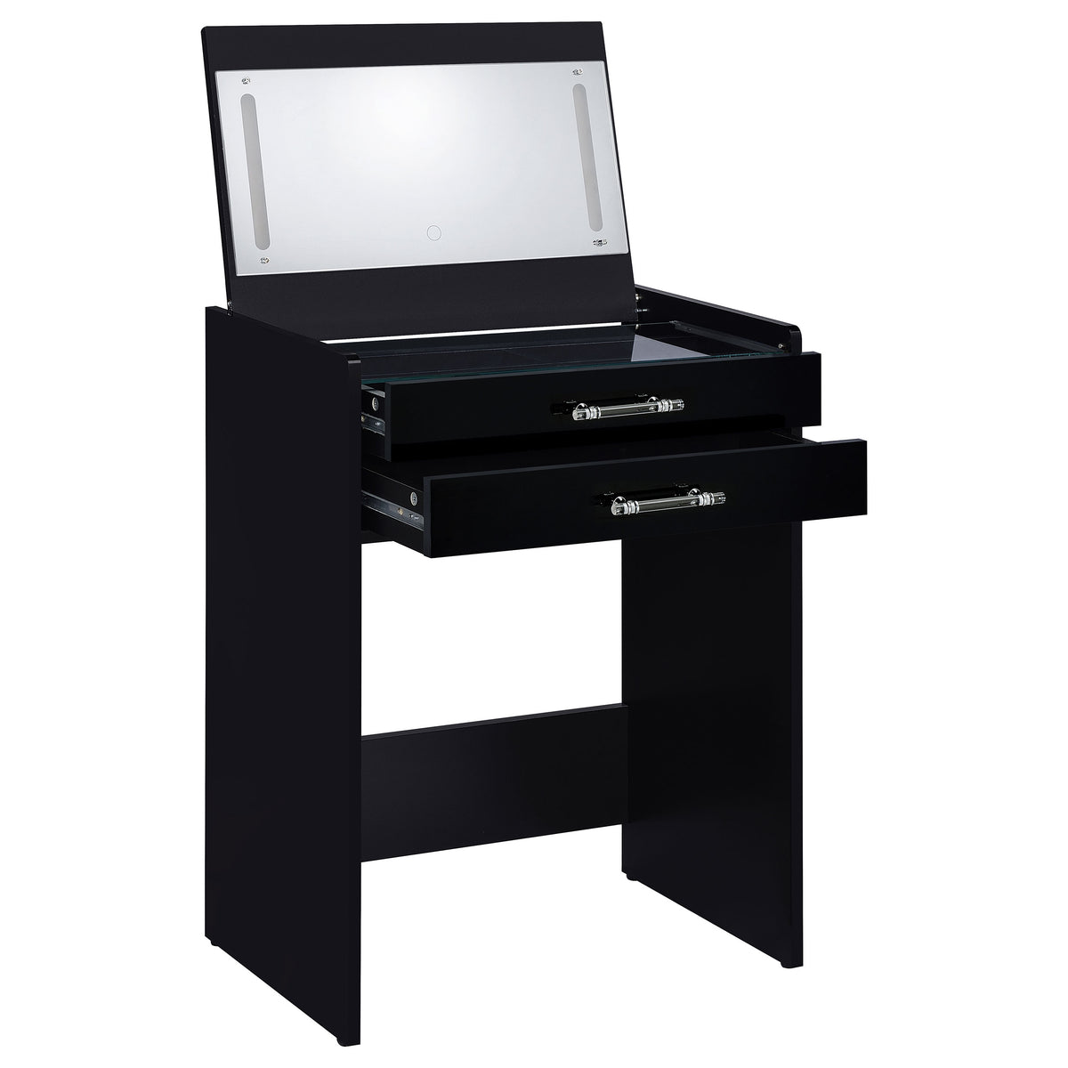 Danbury 3-drawer Makeup Vanity & Stool Set High Gloss - Black High Gloss