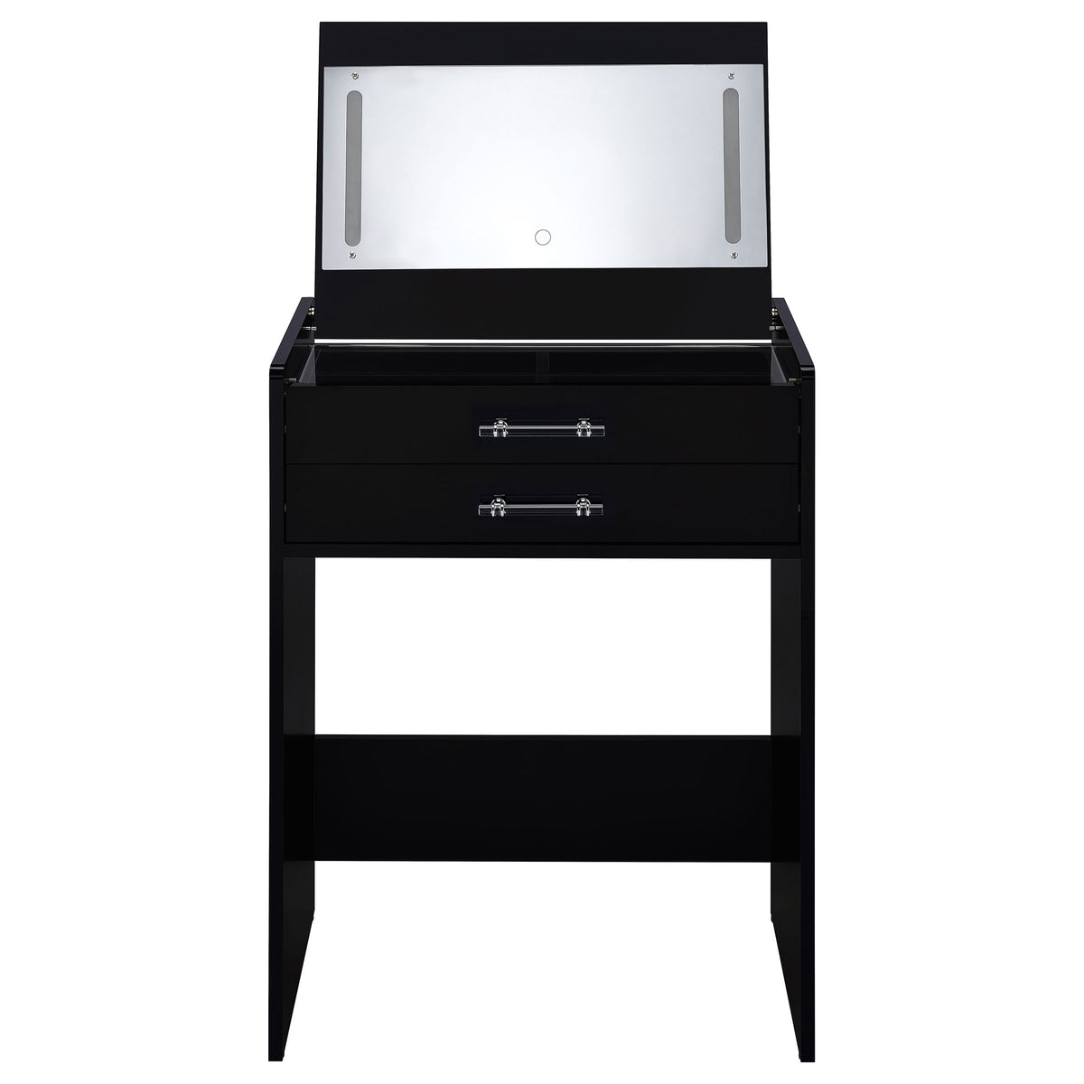Danbury 3-drawer Makeup Vanity & Stool Set High Gloss - Black High Gloss