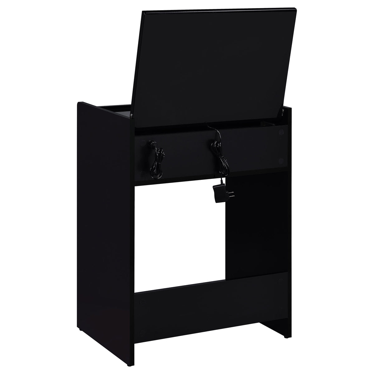 Danbury 3-drawer Makeup Vanity & Stool Set High Gloss - Black High Gloss