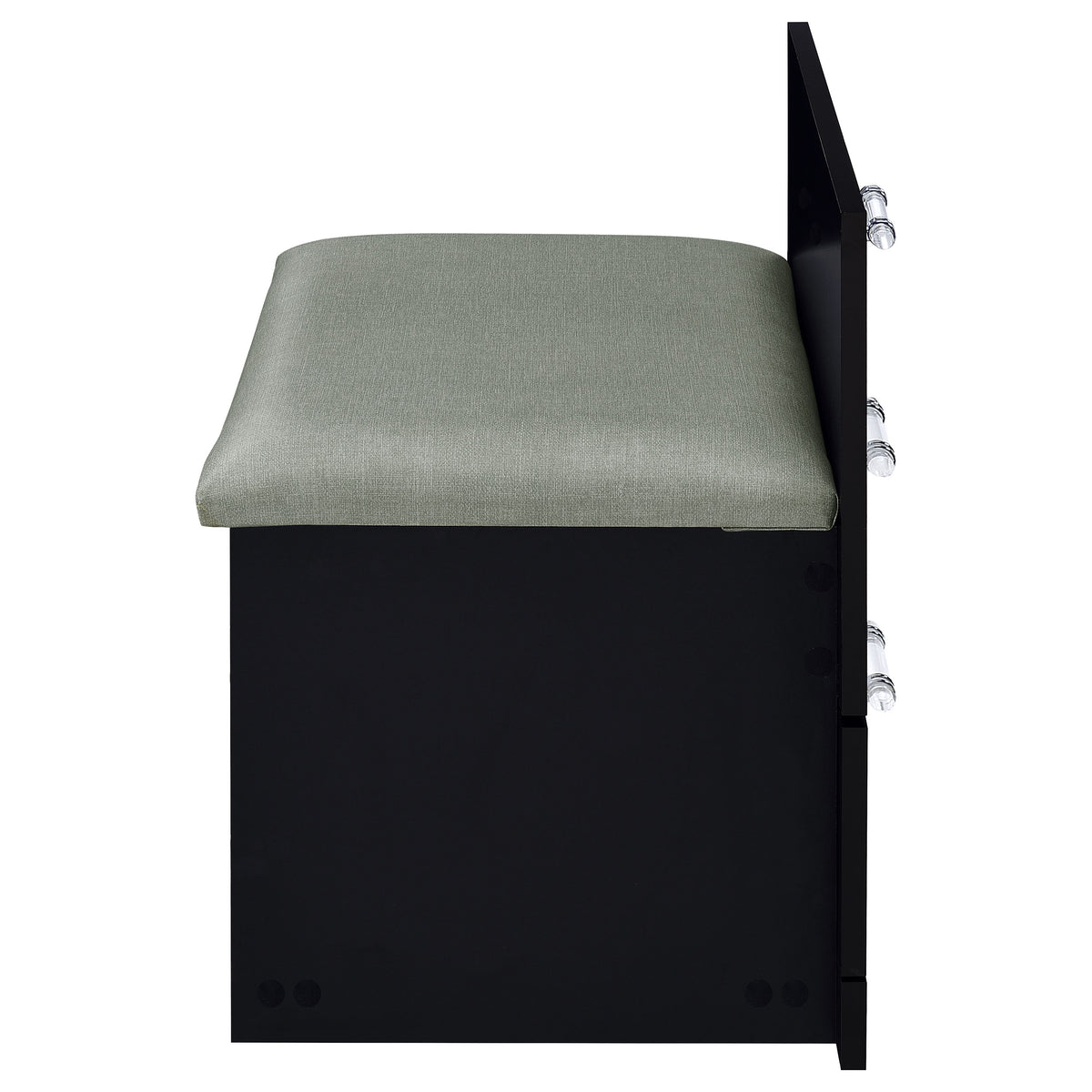 Danbury 3-drawer Makeup Vanity & Stool Set High Gloss - Black High Gloss