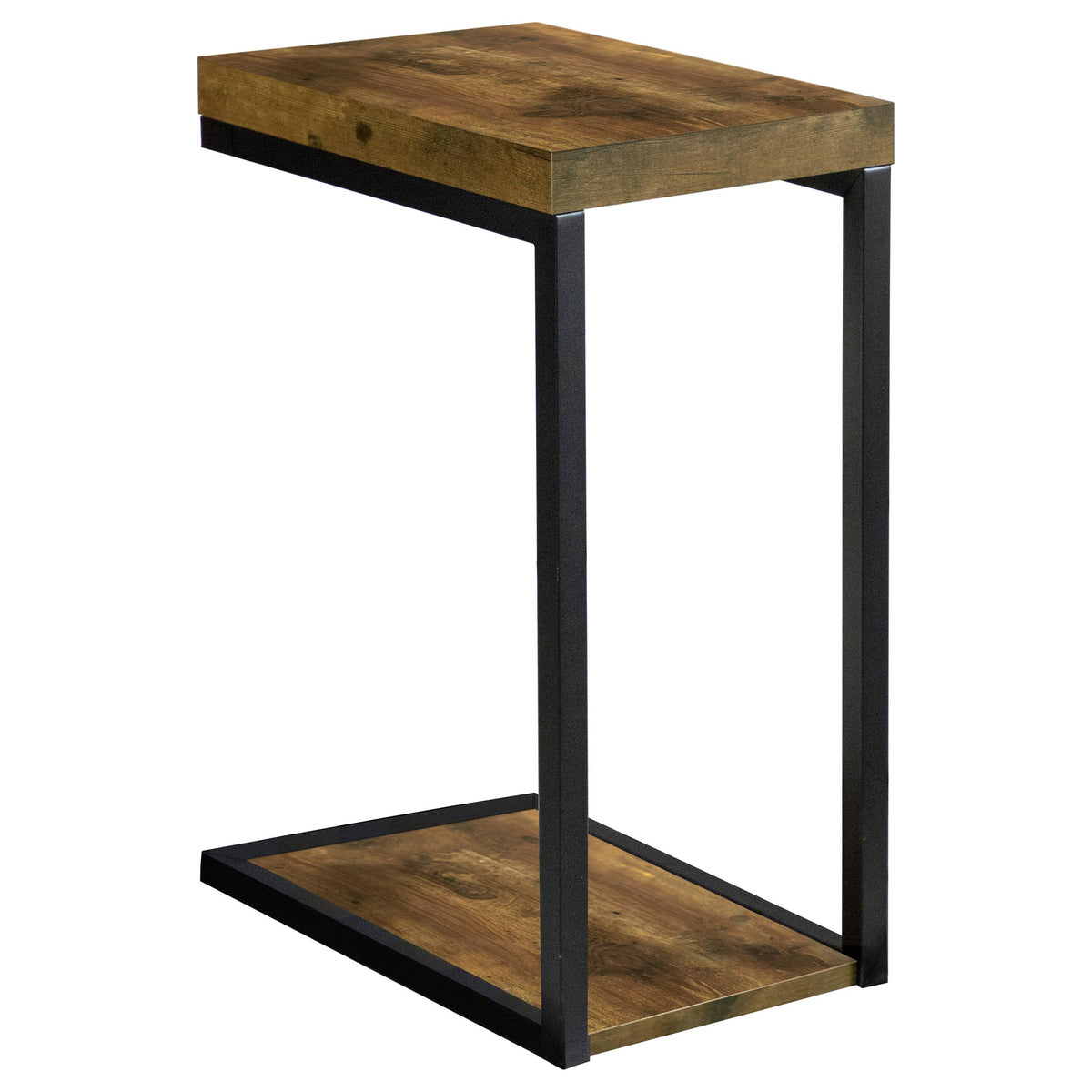 Beck Engineered Wood C-Shape Sofa Side Table - Rustic Nutmeg