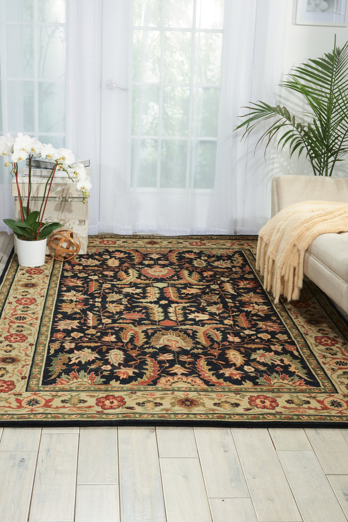 Living Treasures LI14 Midnight Rug - room scene