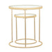 Maylin 2-piece Round Glass Top Nesting Tables Gold image