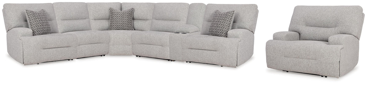 Acklen Place 6-Piece Power Reclining Sectional and Power Recliner