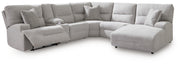 Acklen Place 6-Piece Power Reclining Sectional with Chaise Next-Gen Nuvella™ Performance Fabric