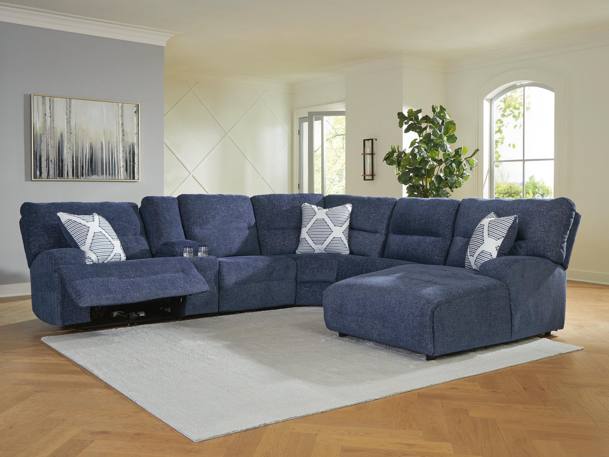 Acklen Place 6-Piece Power Reclining Sectional with Chaise Next-Gen Nuvella™ Performance Fabric