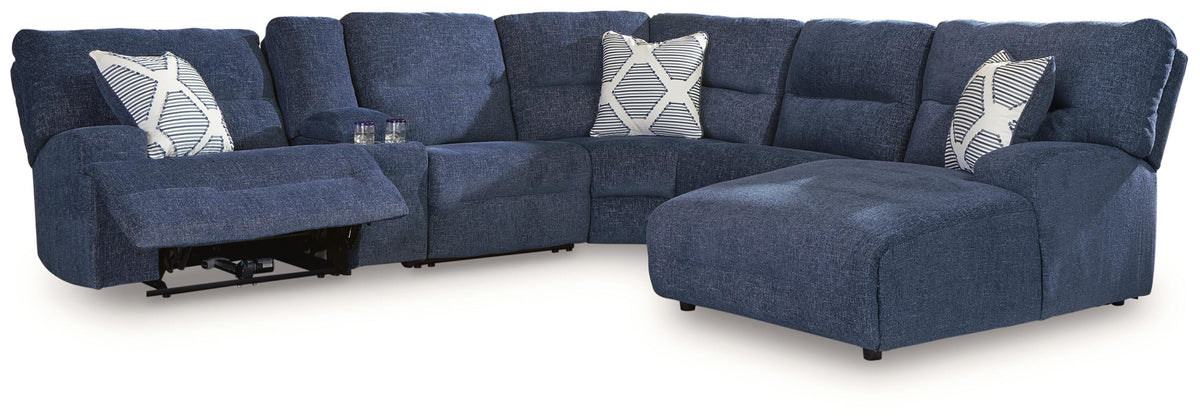 Acklen Place 6-Piece Power Reclining Sectional with Chaise Next-Gen Nuvella™ Performance Fabric