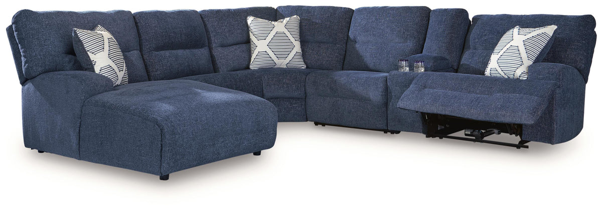 Acklen Place 6-Piece Power Reclining Sectional with Chaise Next-Gen Nuvella™ Performance Fabric