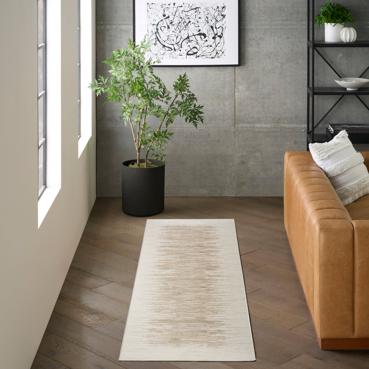 Grand Street GRN04 Ivory Taupe Rug - room scene