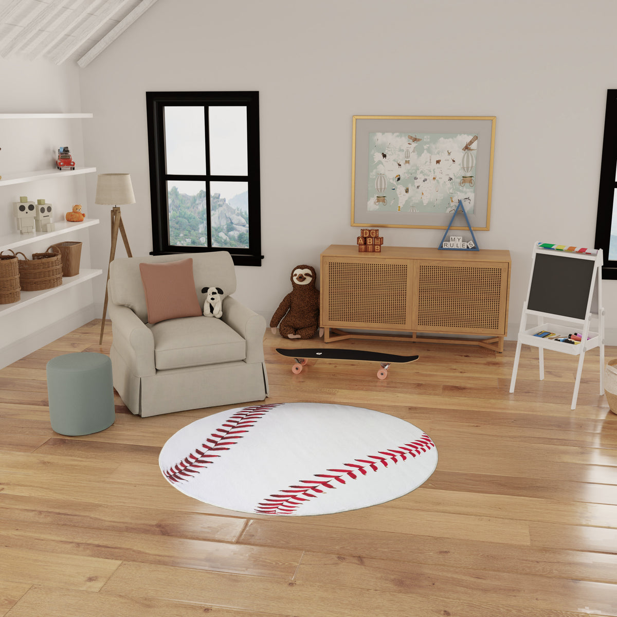 Imagination IMA02 White Rug - room scene
