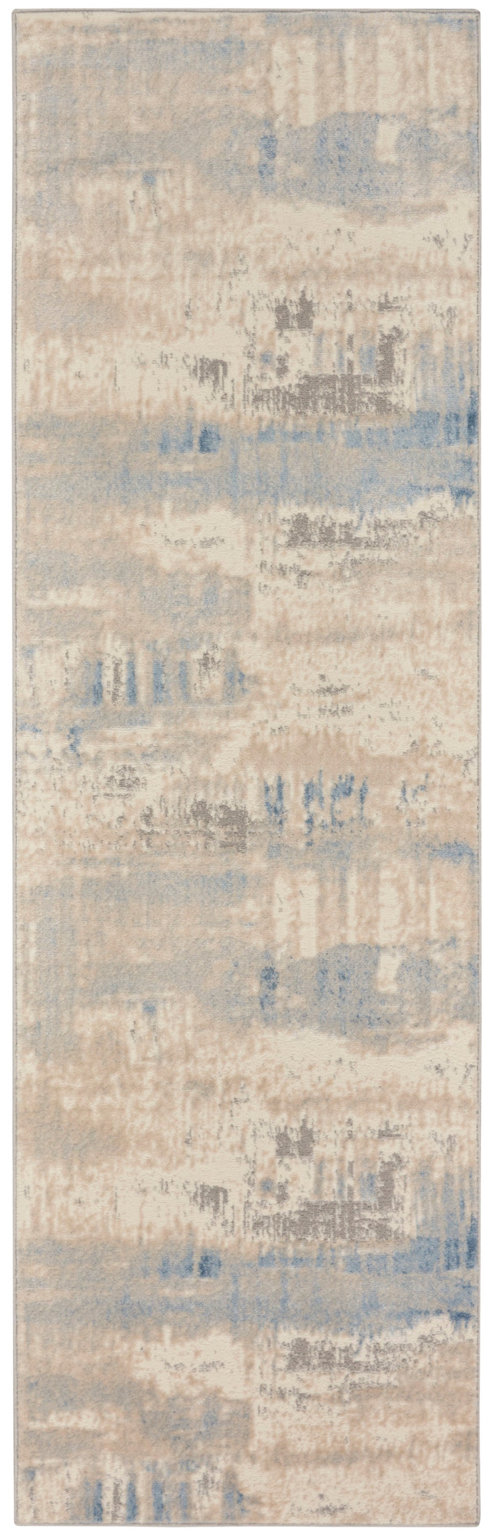 Solace SLA07 Ivory Grey Blue Rug - Runner