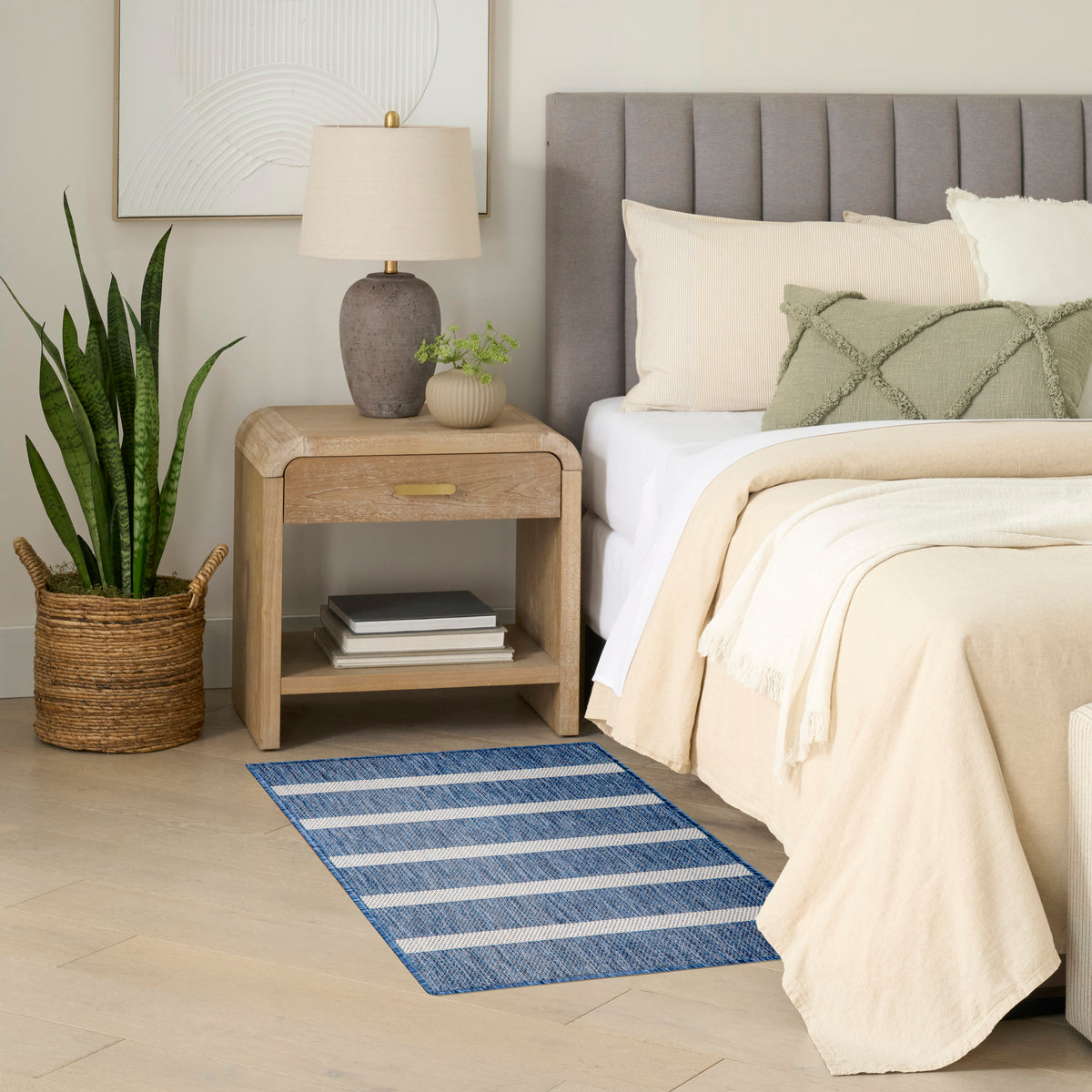 Positano POS03 Navy Ivory Rug - room scene
