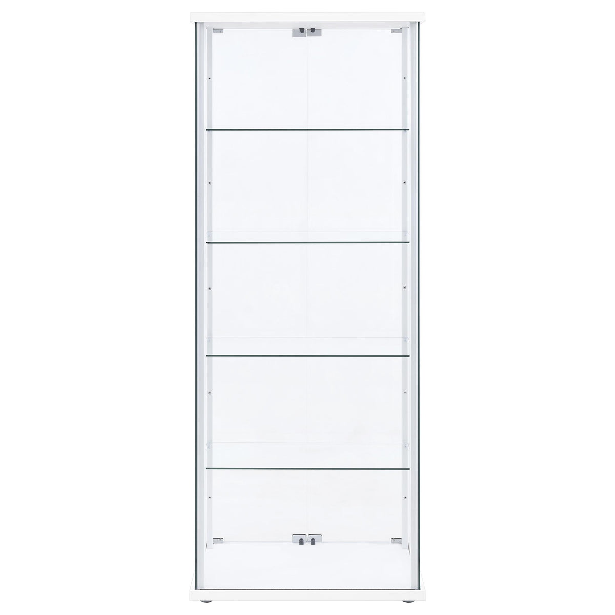 Delphinium 4-Shelf Clear Glass Curio Display Cabinet - White