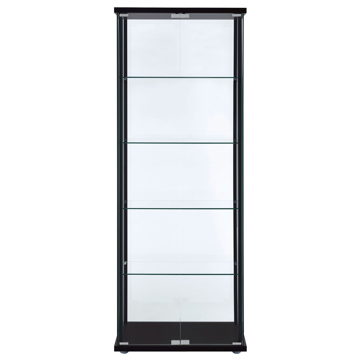 Delphinium 4-Shelf Clear Glass Curio Display Cabinet - Black