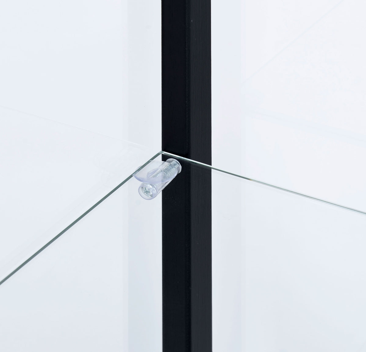 Delphinium 4-Shelf Clear Glass Curio Display Cabinet - Black