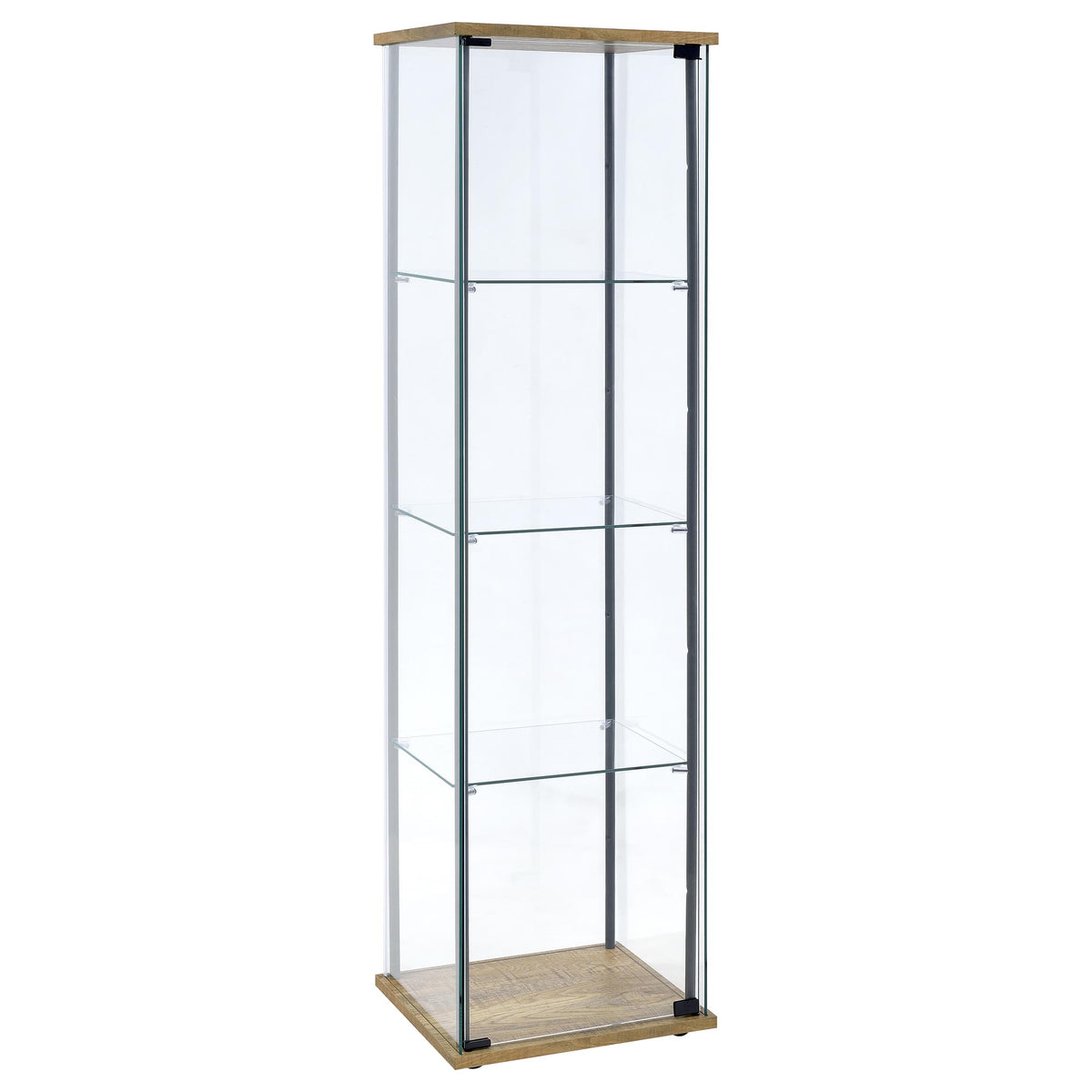 Bellatrix 3-shelf Clear Glass Curio Cabinet - Mango