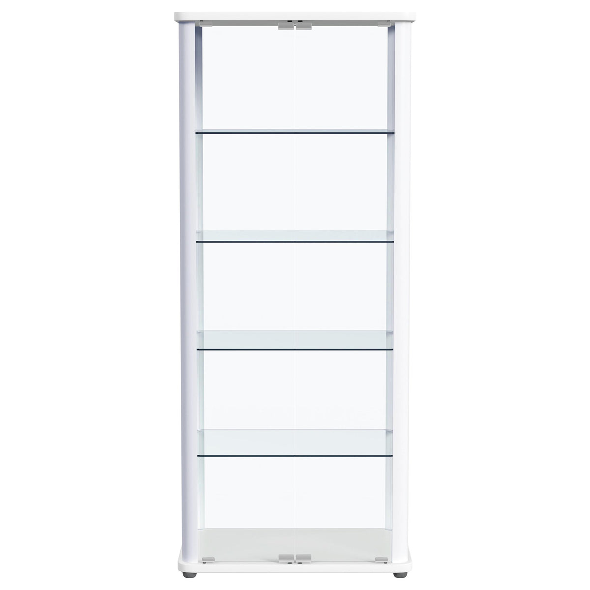 Aero LED 4-Shelf Glass Curio Display Cabinet White