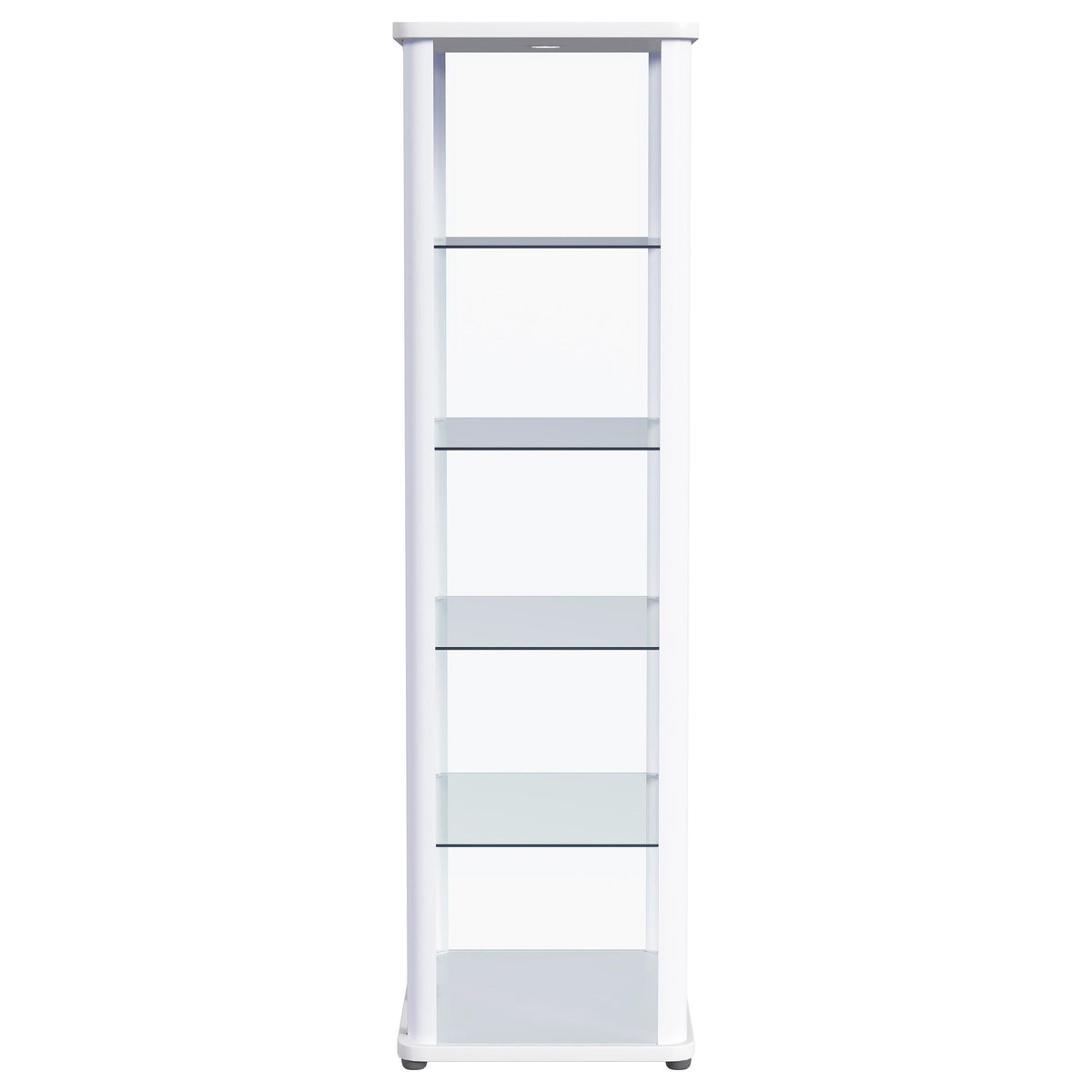 Aero LED 4-Shelf Glass Curio Display Cabinet White