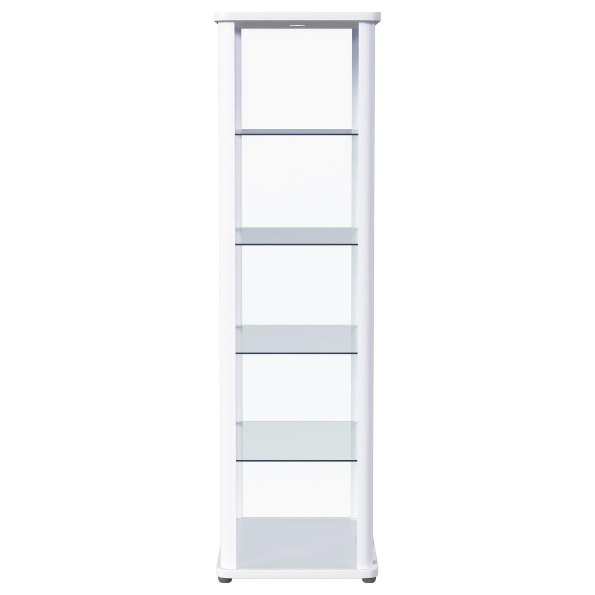 Aero LED 4-Shelf Glass Curio Display Cabinet White