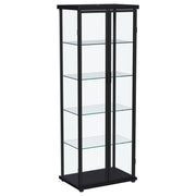 Carrillo LED 4-Shelf Glass Curio Display Cabinet Black