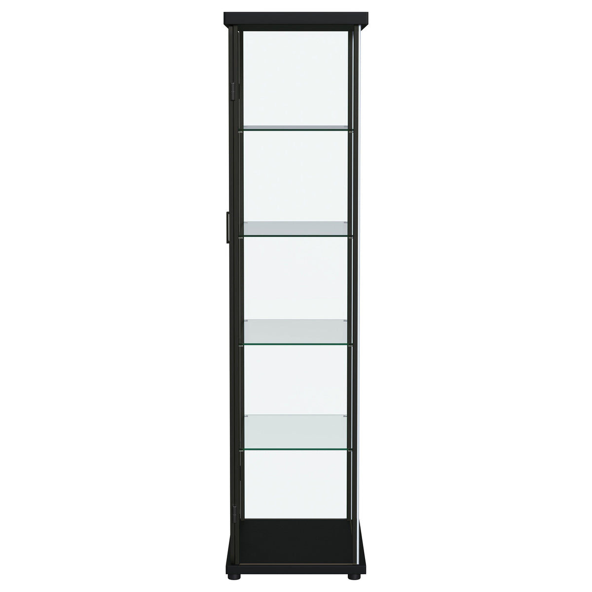 Carrillo LED 4-Shelf Glass Curio Display Cabinet Black