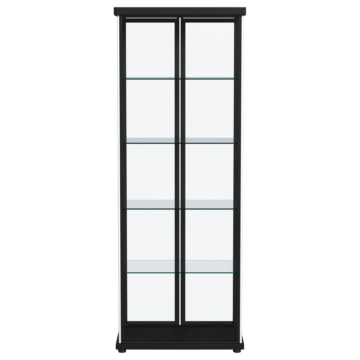 Carrillo LED 4-Shelf Glass Curio Display Cabinet Black