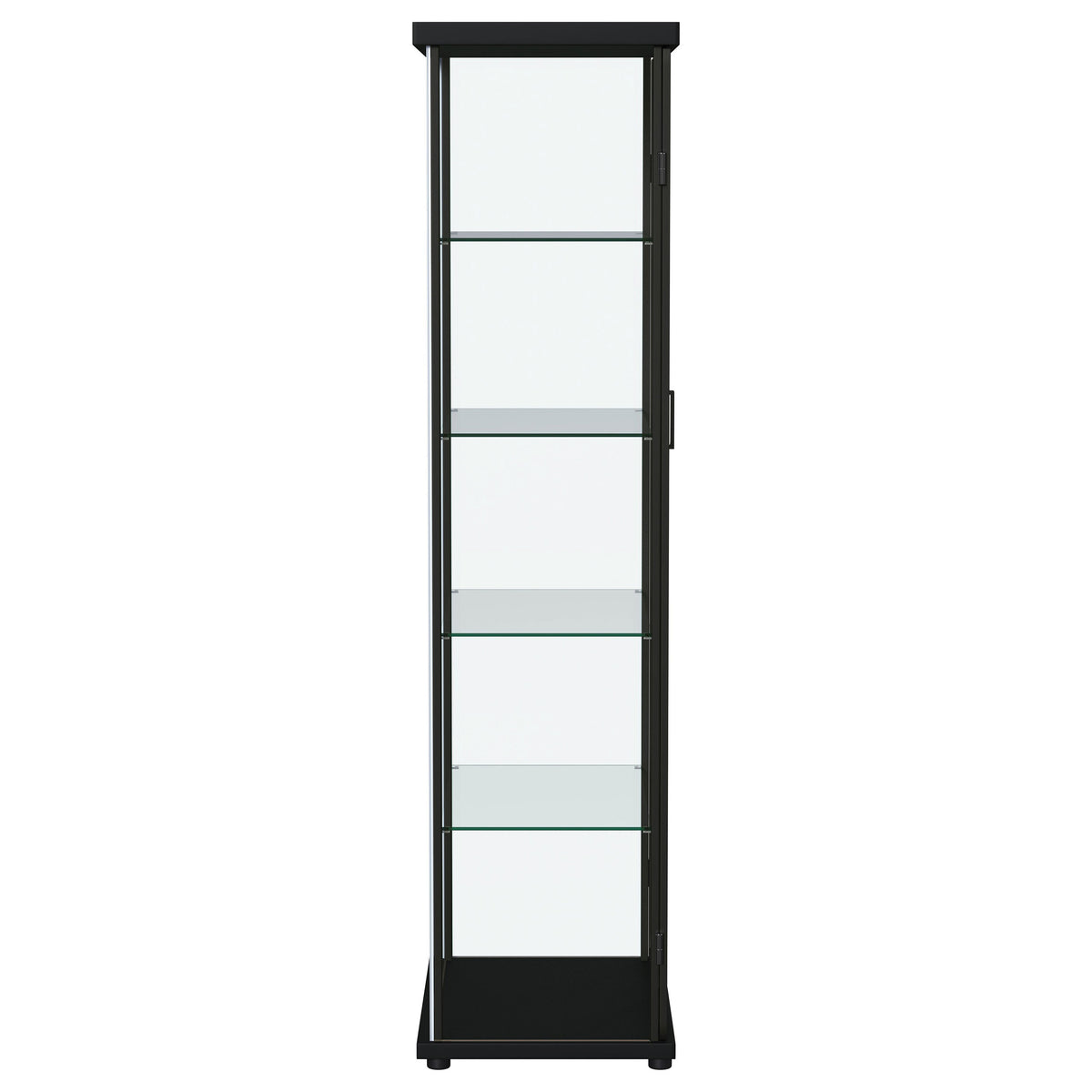 Carrillo LED 4-Shelf Glass Curio Display Cabinet Black