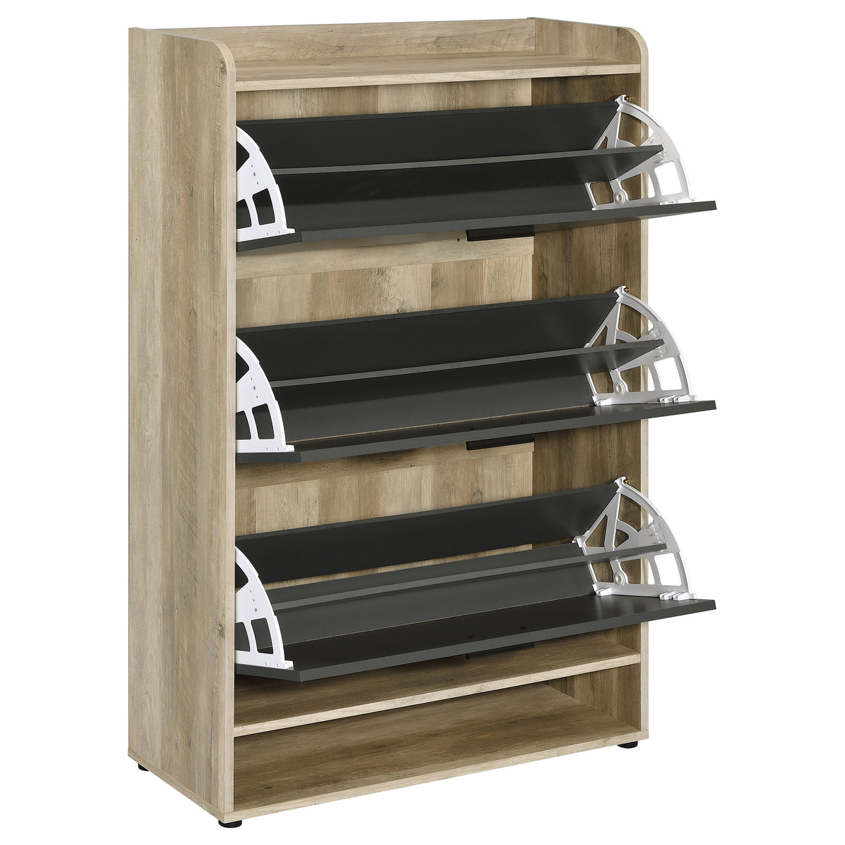 Denia 3-tier Engineered Wood Shoe Cabinet - Grey