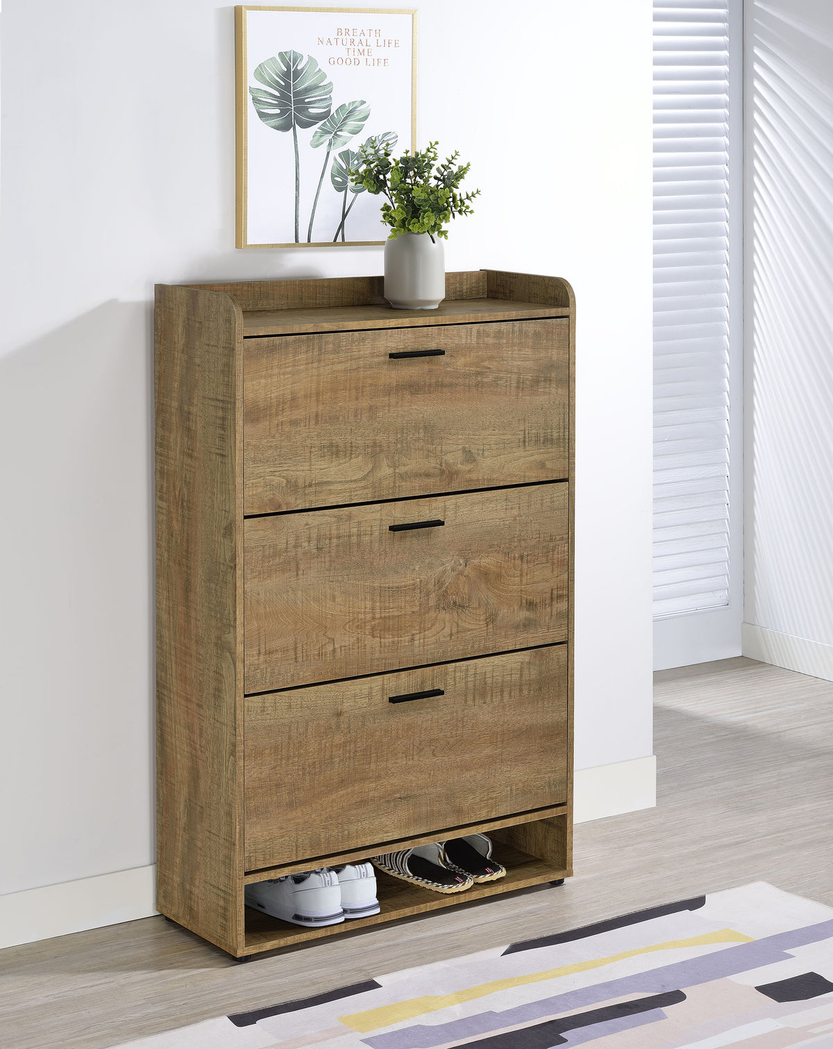 Denia 3-tier Engineered Wood Shoe Cabinet - Mango