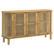 Ervine 3-Door Rope Panel Sideboard Accent Storage Cabinet Natural