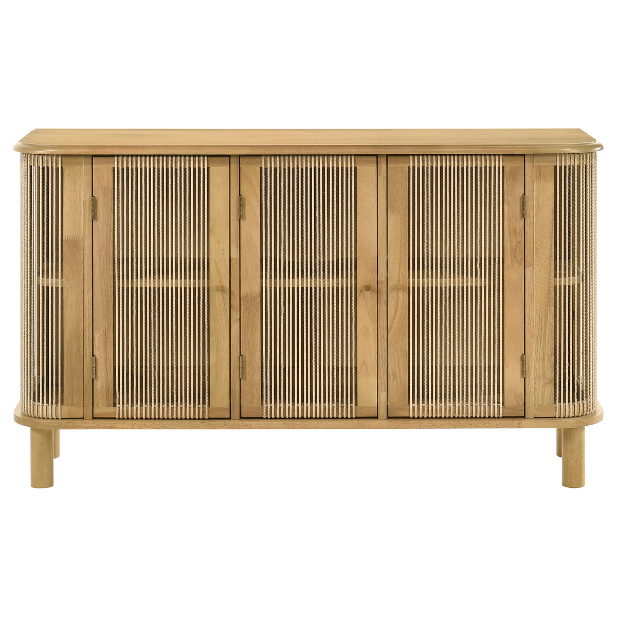 Ervine 3-Door Rope Panel Sideboard Accent Storage Cabinet Natural