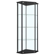 Zenobia 3-shelf Curio Cabinet Display Case Black
