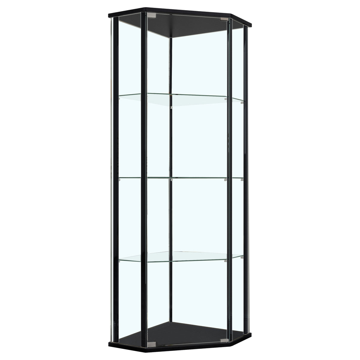 Zenobia 3-shelf Curio Cabinet Display Case Black
