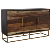 Zara 2-door 57-inch Wood Accent Storage Cabinet Black Walnut