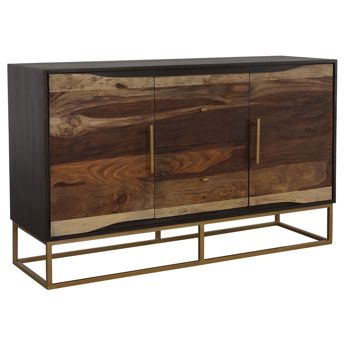 Zara 2-door 57-inch Wood Accent Storage Cabinet Black Walnut