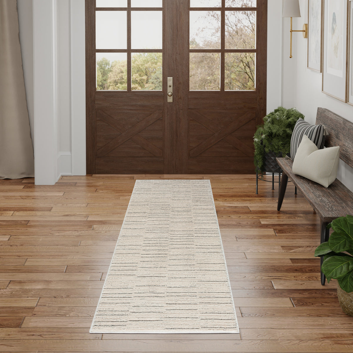 Andes AND02 Ivory Grey Rug - room scene