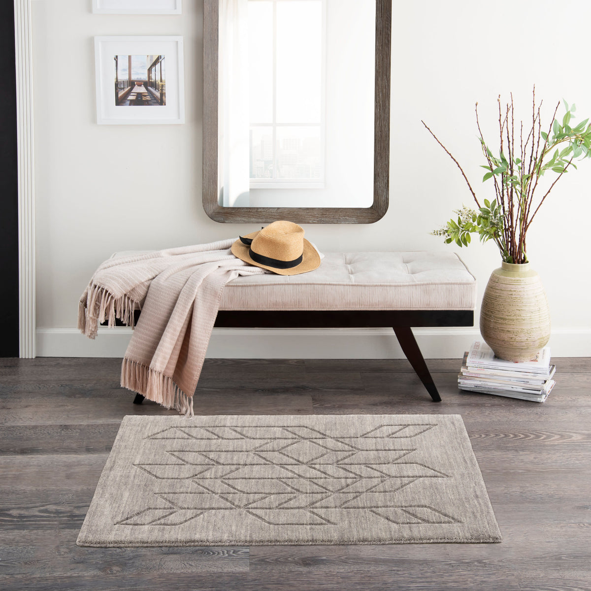 Alessia ALE01 Grey Rug - room scene