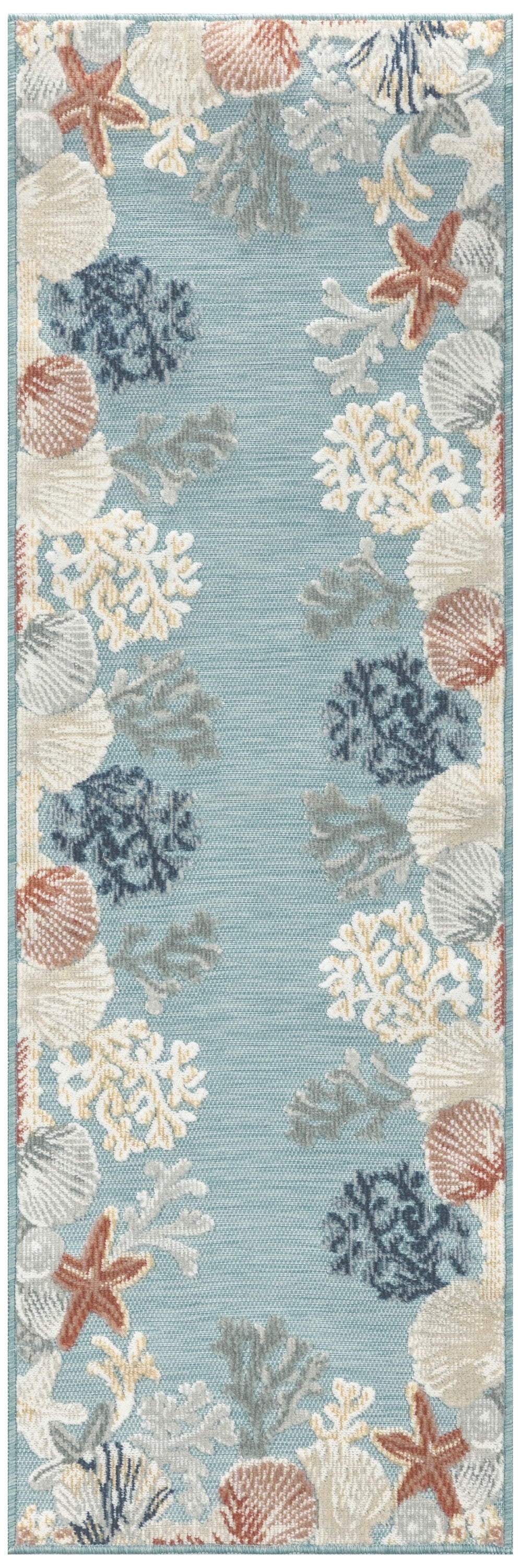 Suncoast SNC04 Teal Multicolor Rug - Runner