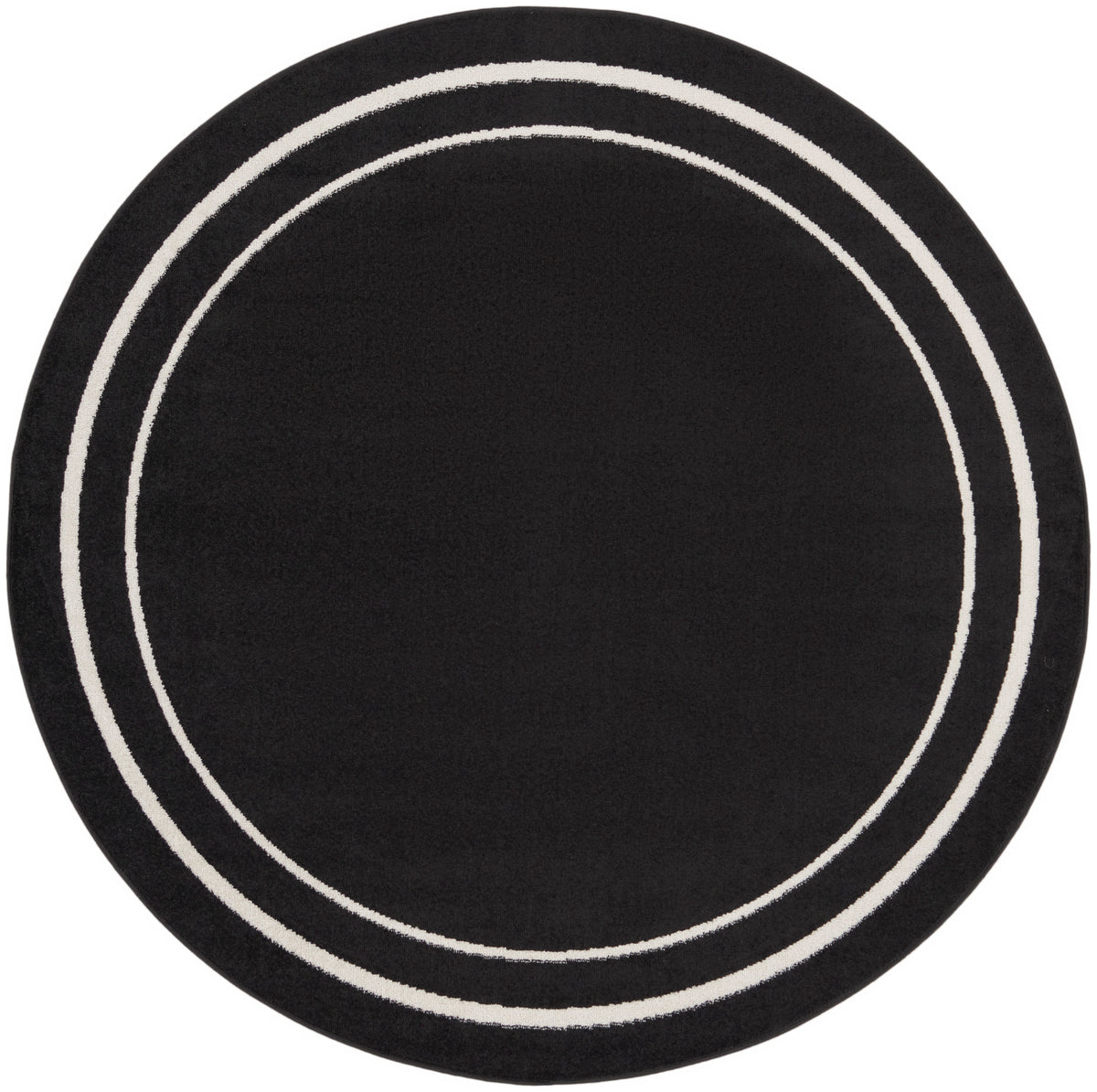 Nourison Essentials NRE02 Black Ivory Rug - Round