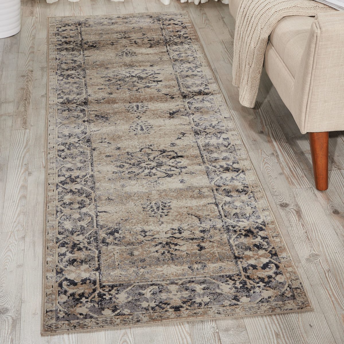 Malta MAI05 Ivory Blue Rug - room scene