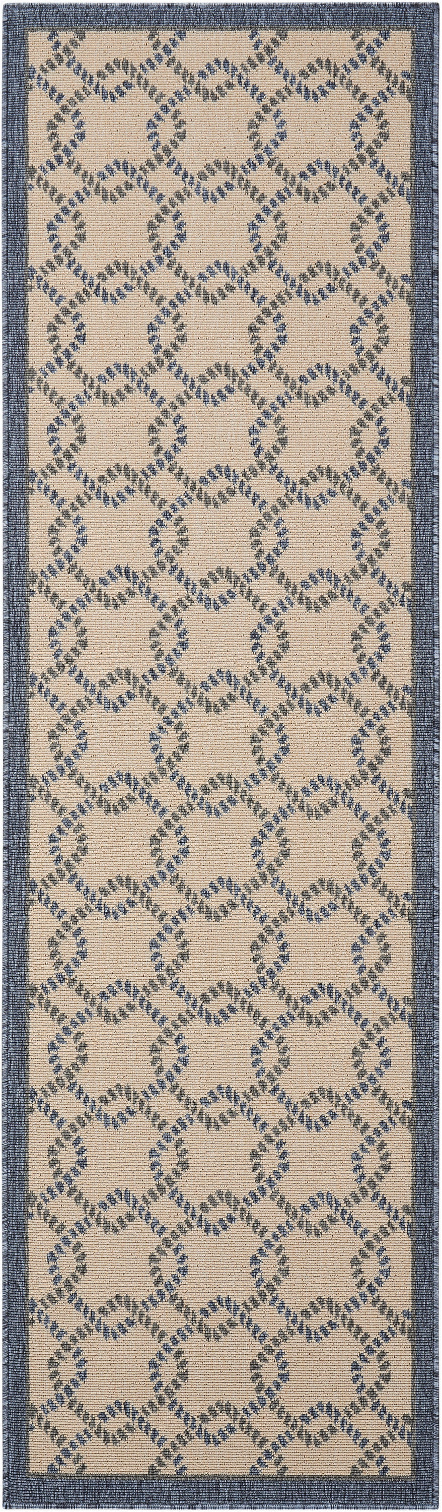 Caribbean CRB16 Ivory Blue Rug - Runner